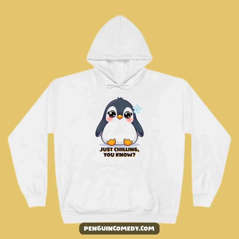Funny Penguin Snowflake Hoodie: Cozy Winter Comfort with Innocent Eyes, Ideal Gift!