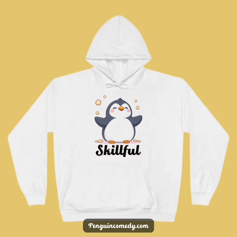 Funny Penguin Juggling Ace Hoodie - Cozy and Hilarious Winter Warmth