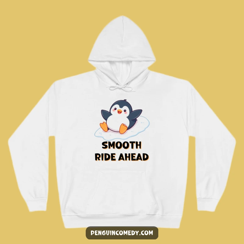 Funny Playful Penguin Hoodie: Cozy Slide Vibes, A Perfect Funny Gift