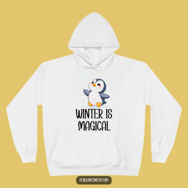 Funny Penguin Watching Snowflake Hoodie - Warm & Hilarious Winter Comfort