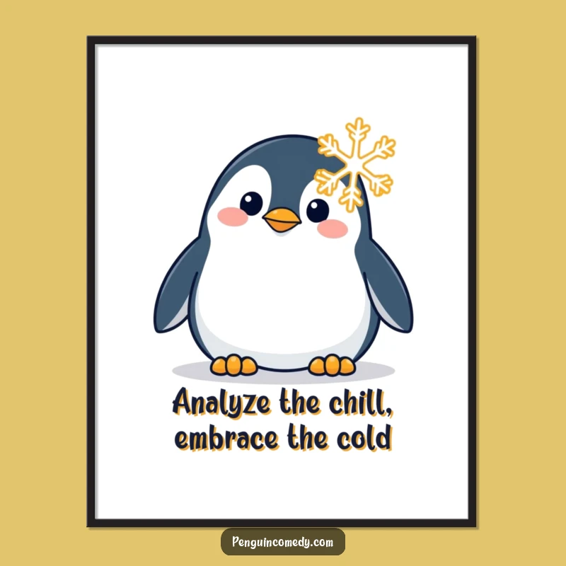 Free Printable Funny Wall Art: Penguin & Snowflake - Charming Downloadable Decor