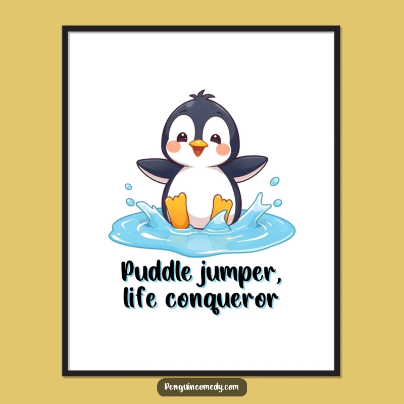 Free Printable Wall Art: Playful Penguin Splashing Fun!