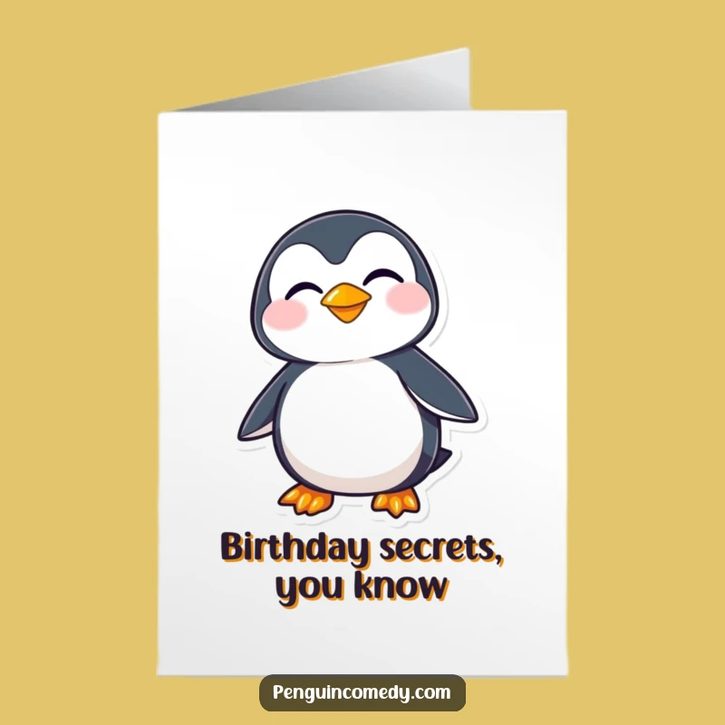 Free Printable Mischievous Penguin Funny Birthday Card - Downloadable DIY Gift
