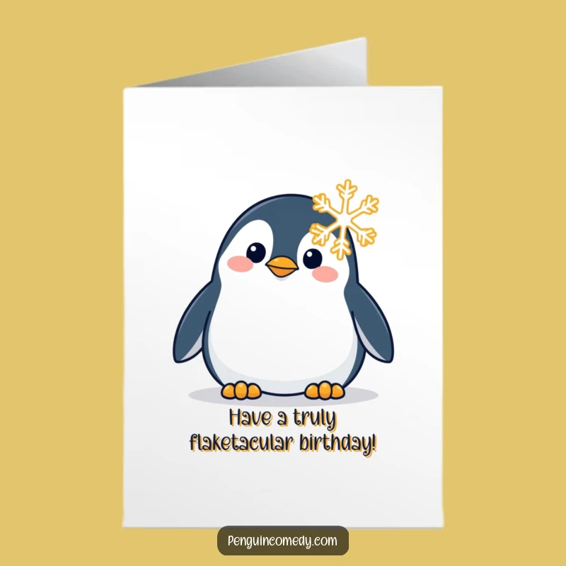Free Printable Funny Birthday Card: Penguin Wonder - Unique Downloadable Greeting