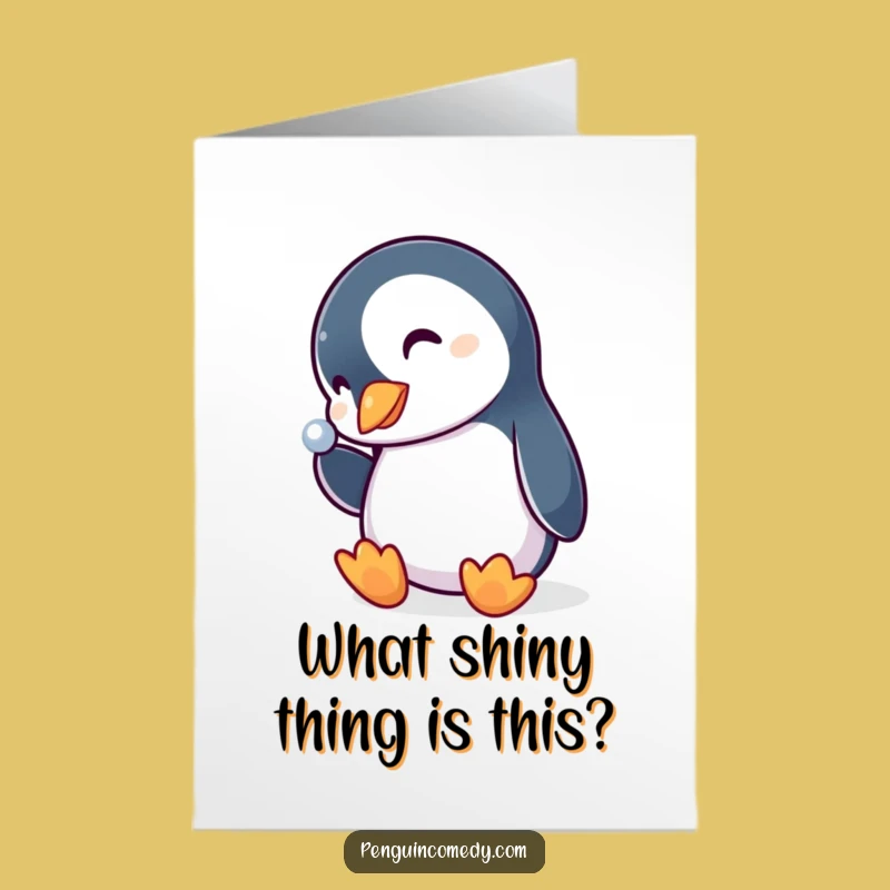Free Printable Penguin Birthday Card: Funny Curious Bird Design for a Laughable Gift