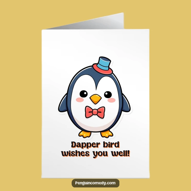 Free Printable Penguin Birthday Card: Funny Downloadable Gift for Penguin Lovers