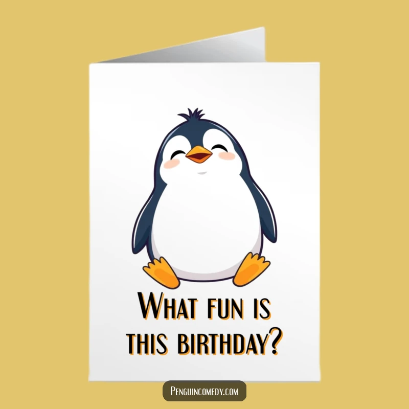 Free Printable Penguin Birthday Card: Giggling Downloadable Greeting for Fun Times
