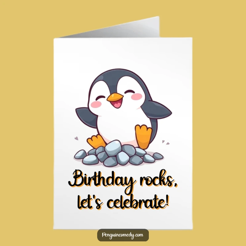 Free Printable Penguin Birthday Card: Rock Your Birthday!