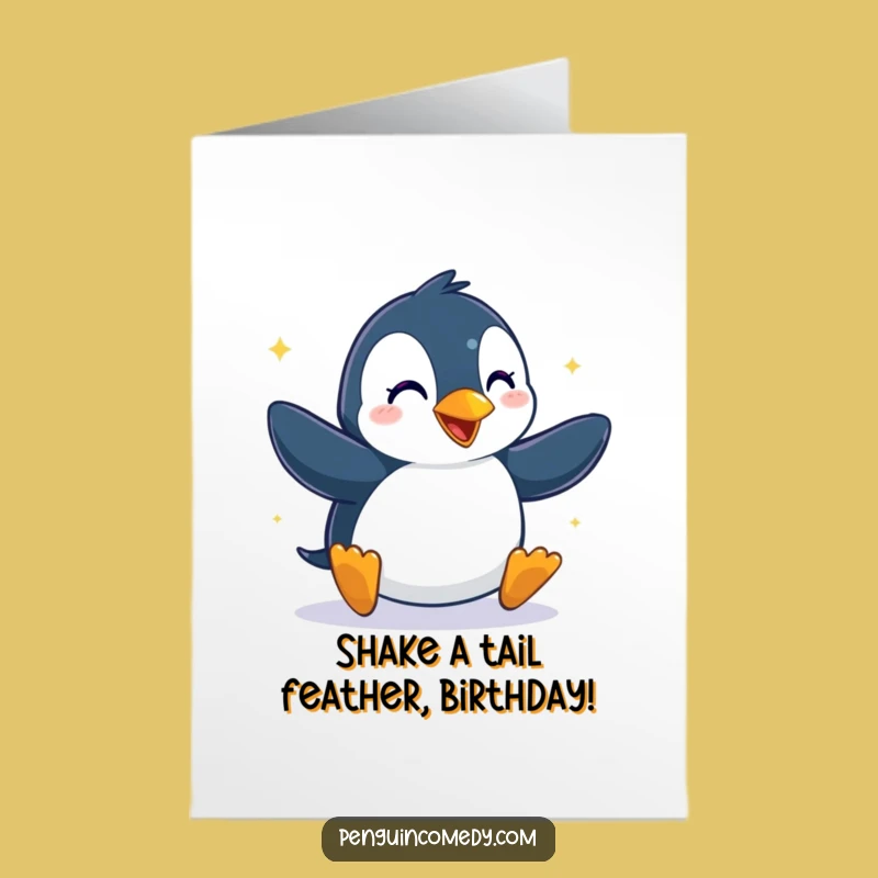 Free Printable Penguin Dance Birthday Card: Funny Glee Downloadable Gift