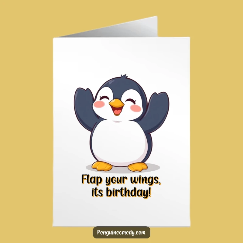 Joyful Free Printable Penguin Birthday Card - Flapping Fun Downloadable Gift