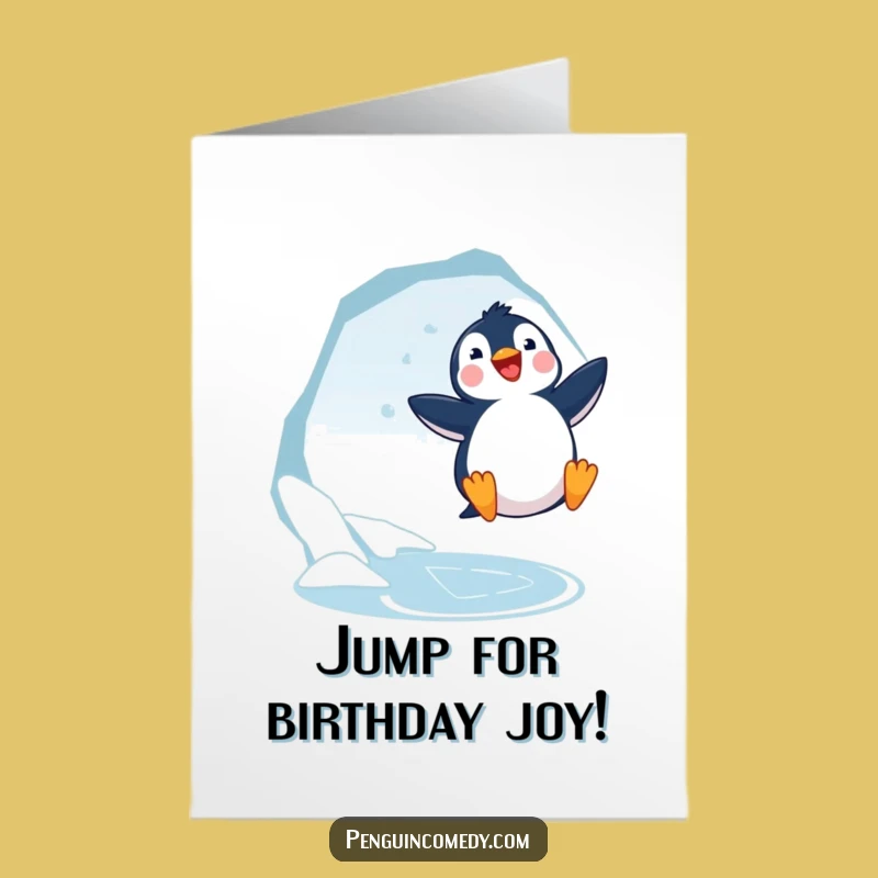 Free Printable Penguin Birthday Card: Jump into Celebration!