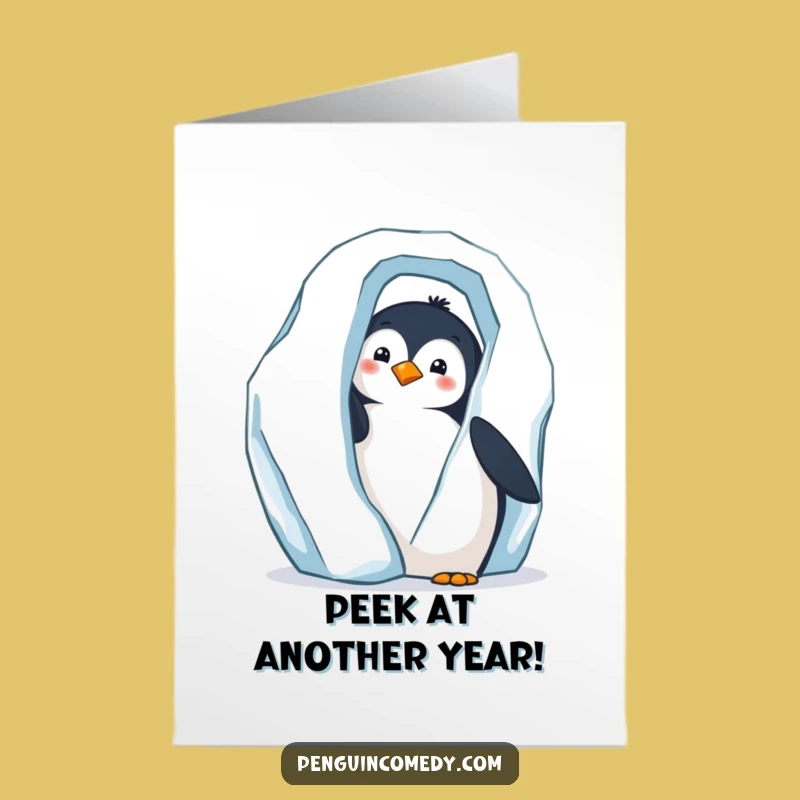 Peek-a-Boo Penguin Birthday Card: Free Printable Surprise for a Funny Downloadable Gift