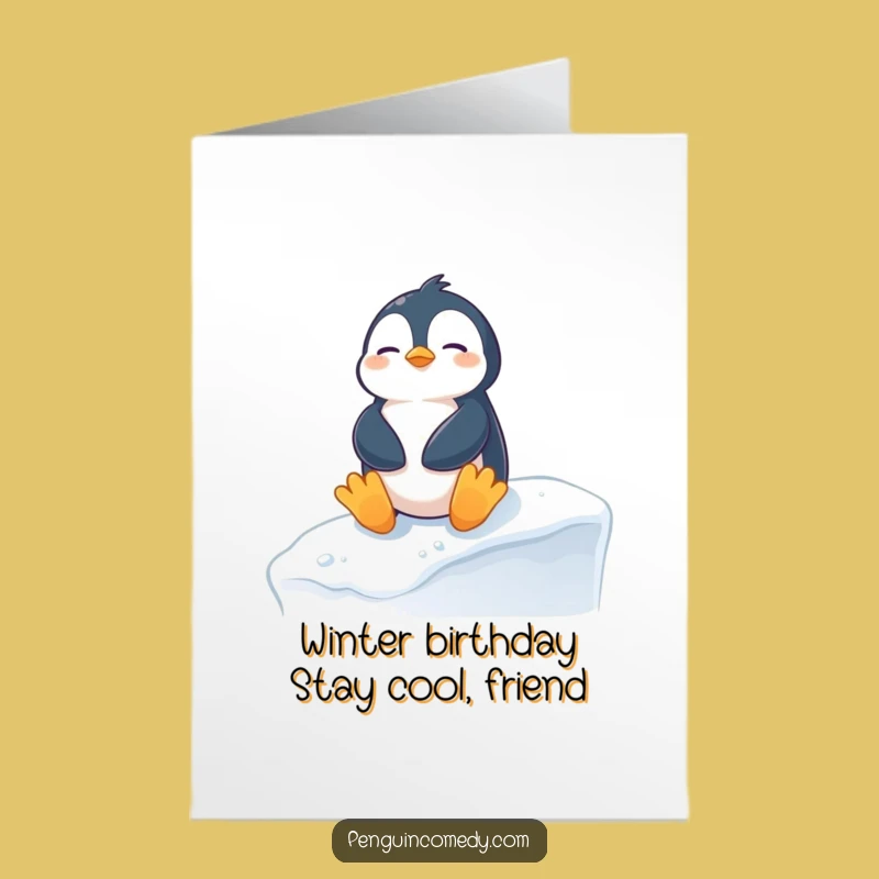 Free Printable Birthday Card: Chill Penguin Sunbathing, Funny Downloadable Gift