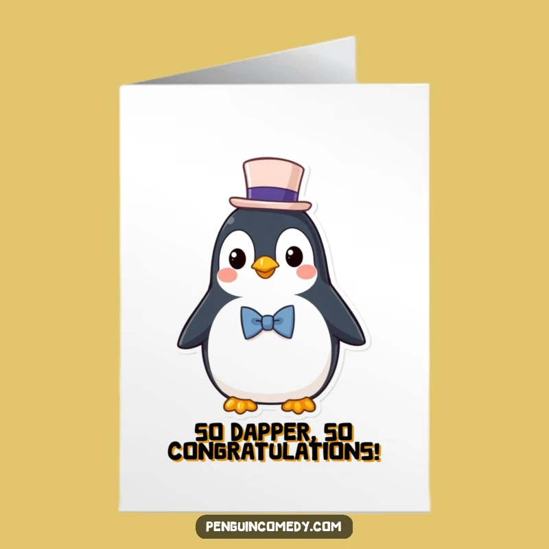 Free Printable Congrats Card: Dapper Penguin Cheers Your Success!