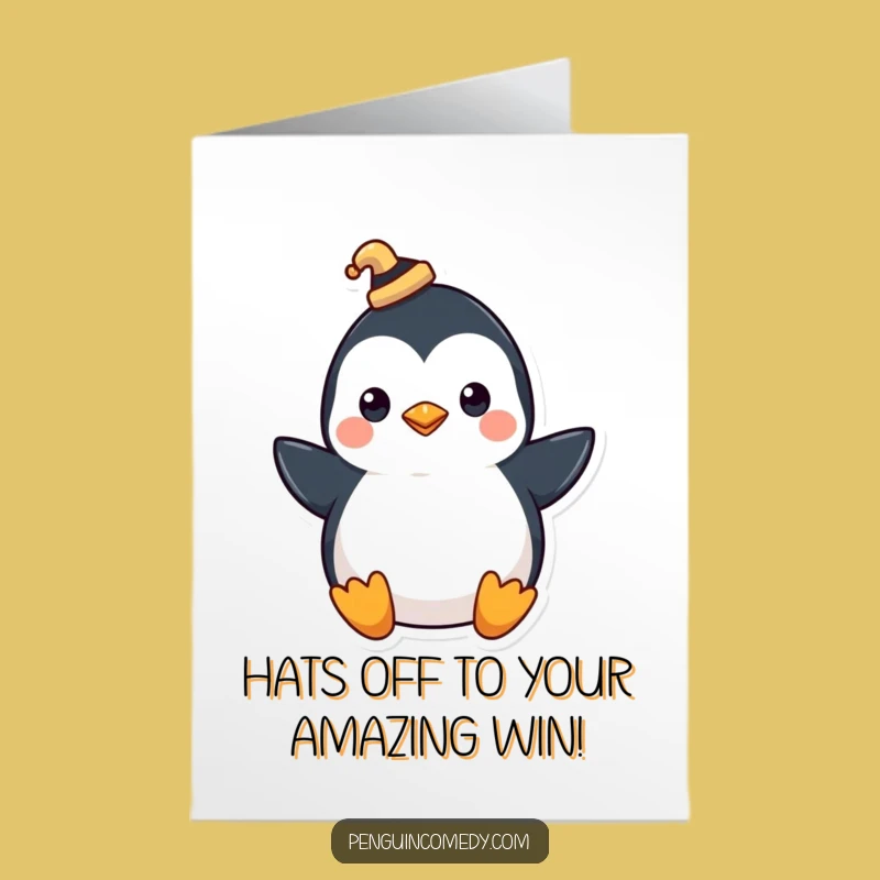 Free Printable Penguin Congrats Card: Classy Downloadable for Celebratory Moments