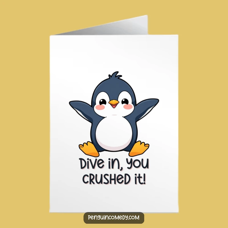 Free Printable Penguin Congrats Card: Enthusiastic Downloadable for Big Achievements