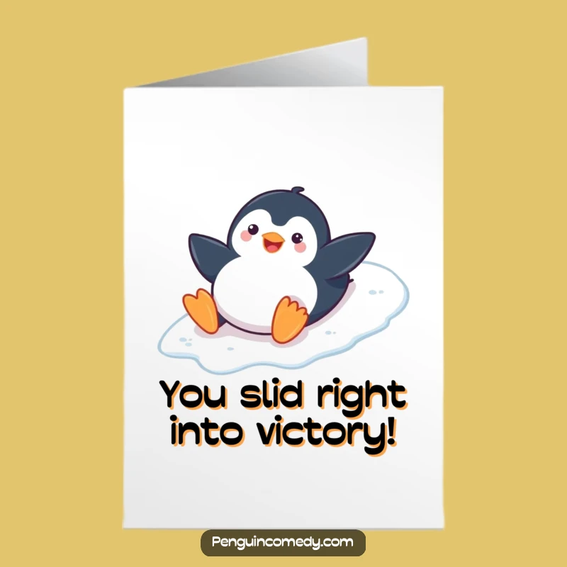 Free Printable Penguin Congrats Card - Funny Slide Downloadable Greeting
