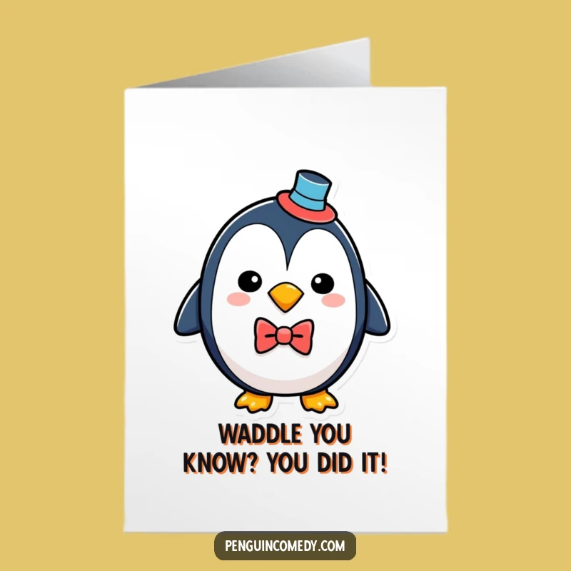 Free Printable Penguin Congrats Card: Hilarious Downloadable Gift for Any Achievement