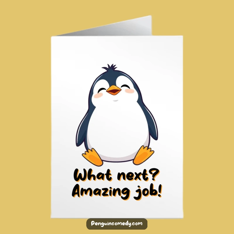 Free Printable Penguin Congrats Card: Humorous Downloadable for Joyful Moments