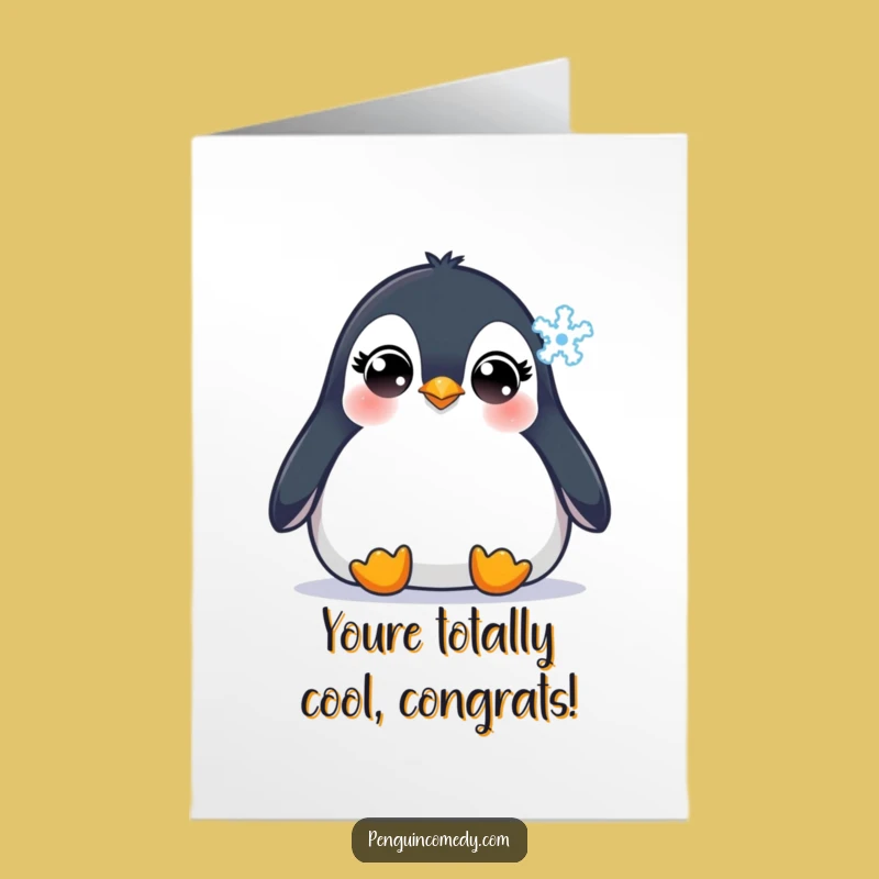 FREE Printable Penguin Congratulations Card - Whimsical Snowfall Downloadable Gift