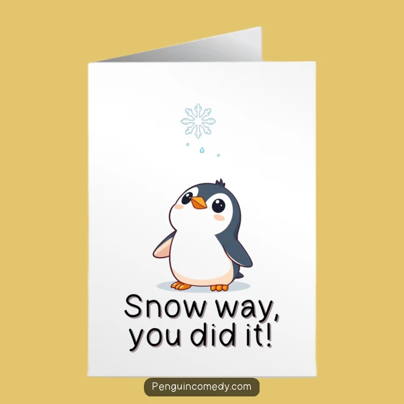 Free Printable Congrats Card: Penguin's Wonder for Your Success!