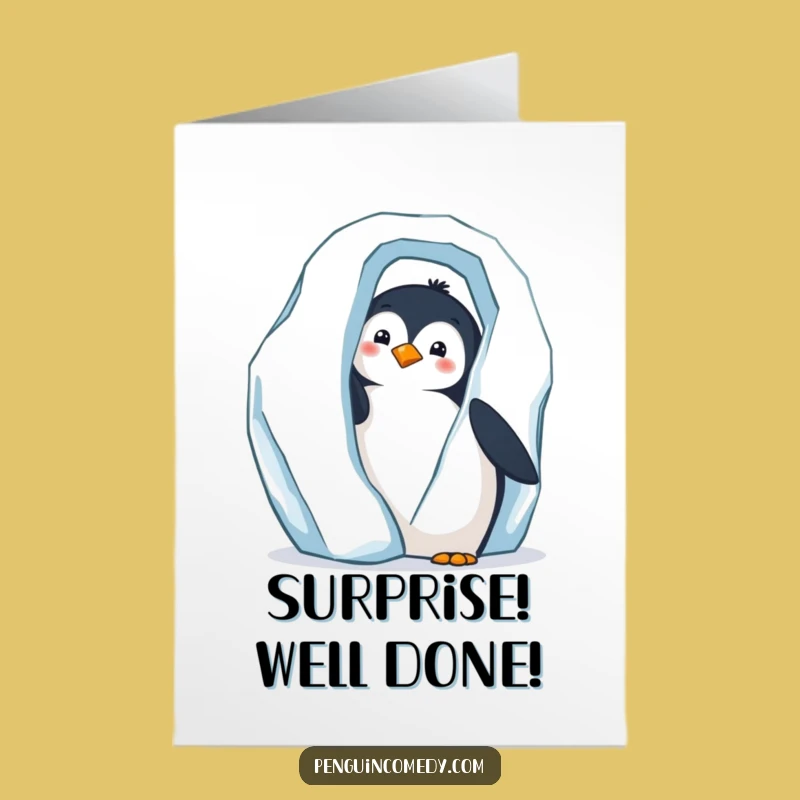 Penguin Congrats Card: Free Printable Peeking Surprise for a Funny Downloadable Gift
