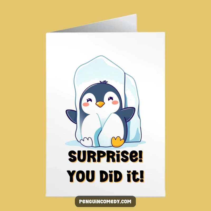 Free Printable Congrats Card: Penguin's Iceberg Grin! Best Downloadable Gift