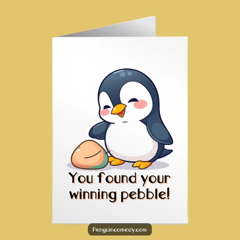 Free Printable Congrats Card: Penguin's Prize, Funny Downloadable Gift