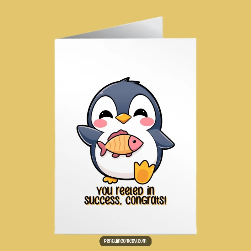 Free Printable Penguin Congrats Card: Hilarious Downloadable for Great Catches
