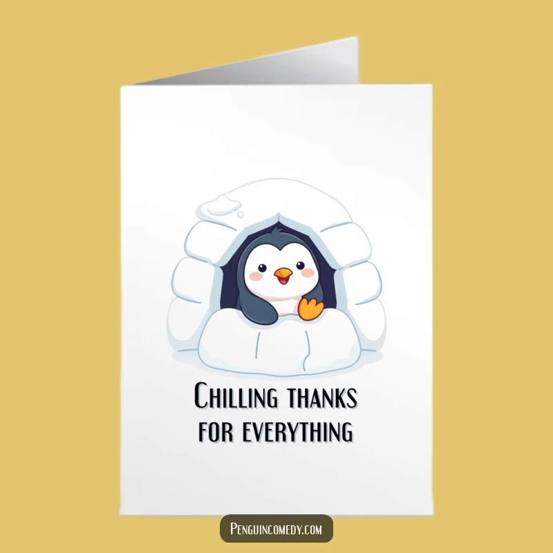 Free Printable Cheerful Penguin Thank You Card: A Warm Peek of Gratitude!