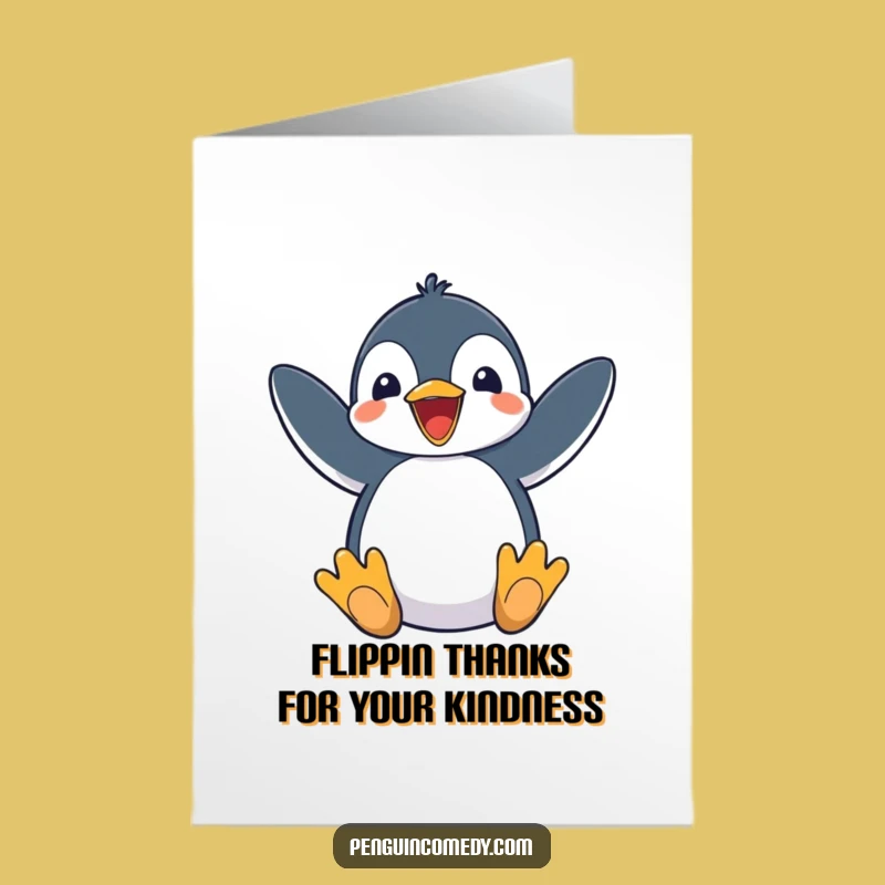 Free Printable Excited Penguin Thank You Card: Flapping Thanks Your Way!