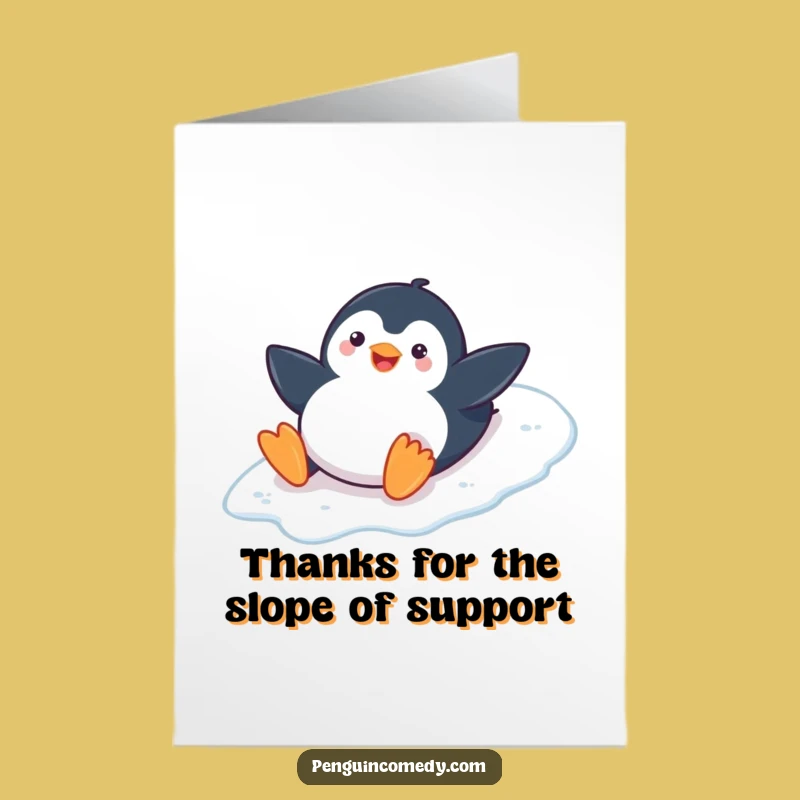 Free Printable Penguin Thank You Card - Funny Slide Downloadable Note