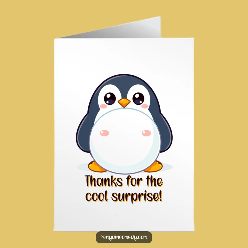 Free Printable Penguin Thank You Card Peek-a-Boo Downloadable Gift
