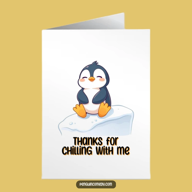 Free Printable Thank You Card: Chill Penguin Gratitude, Funny Downloadable Gift