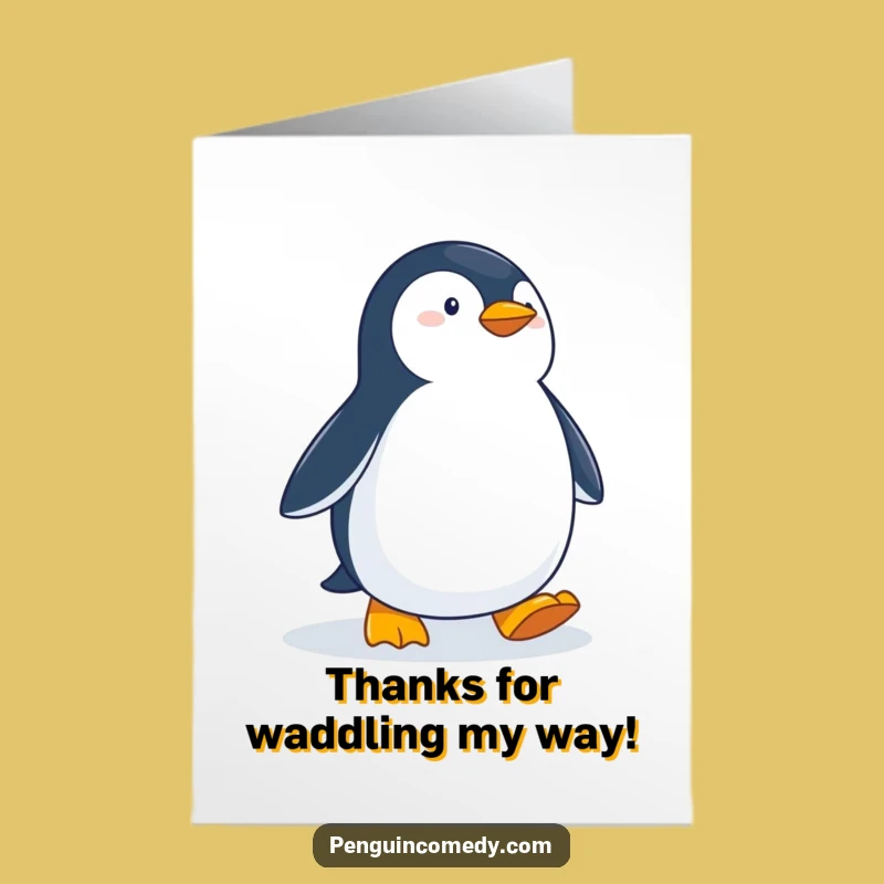 Free Printable Thank You Card Determined Penguin Waddles Downloadable Gift