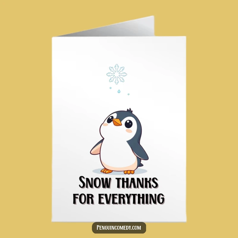 Free Printable Thank You Card: Penguin's Wonder for Your Kindness!