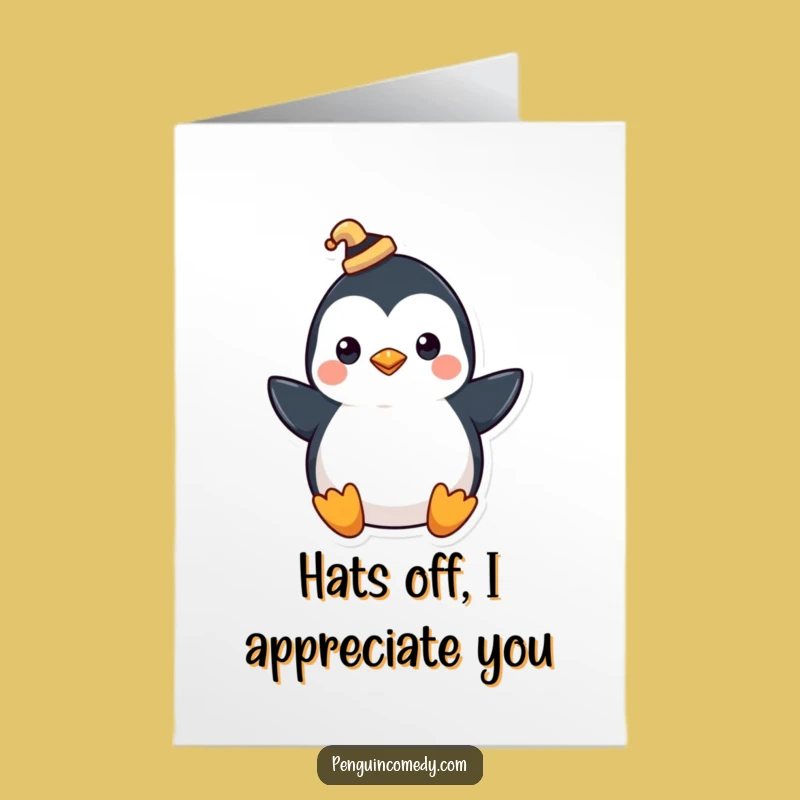 Free Printable Penguin Thank You Card: Fancy Downloadable for Gracious Thanks