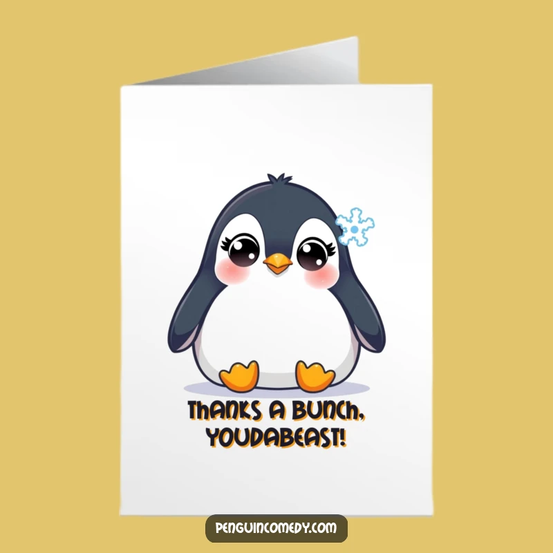 Heartfelt Free Printable Penguin Thank You Card - Cute Downloadable Gift