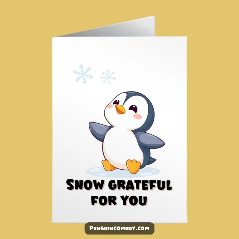 Free Printable Penguin Thank You Card: Funny Curious Gratitude Downloadable Surprise!