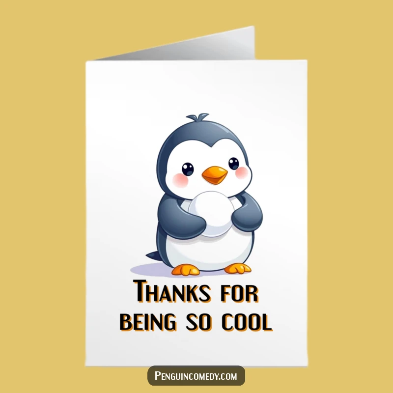 Cute Penguin Thank You Card Free Printable: Snowball of Gratitude Downloadable