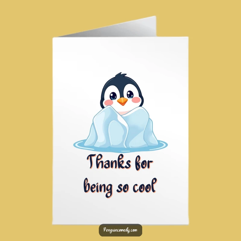Free Printable Penguin Thank You Card: Funny Icy Gratitude Downloadable Gift