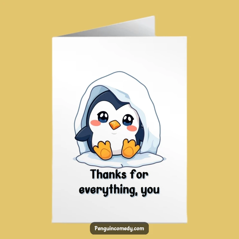 Free Printable Curious Penguin Thank You Card - Adorable Downloadable Iceberg Appreciation Gift