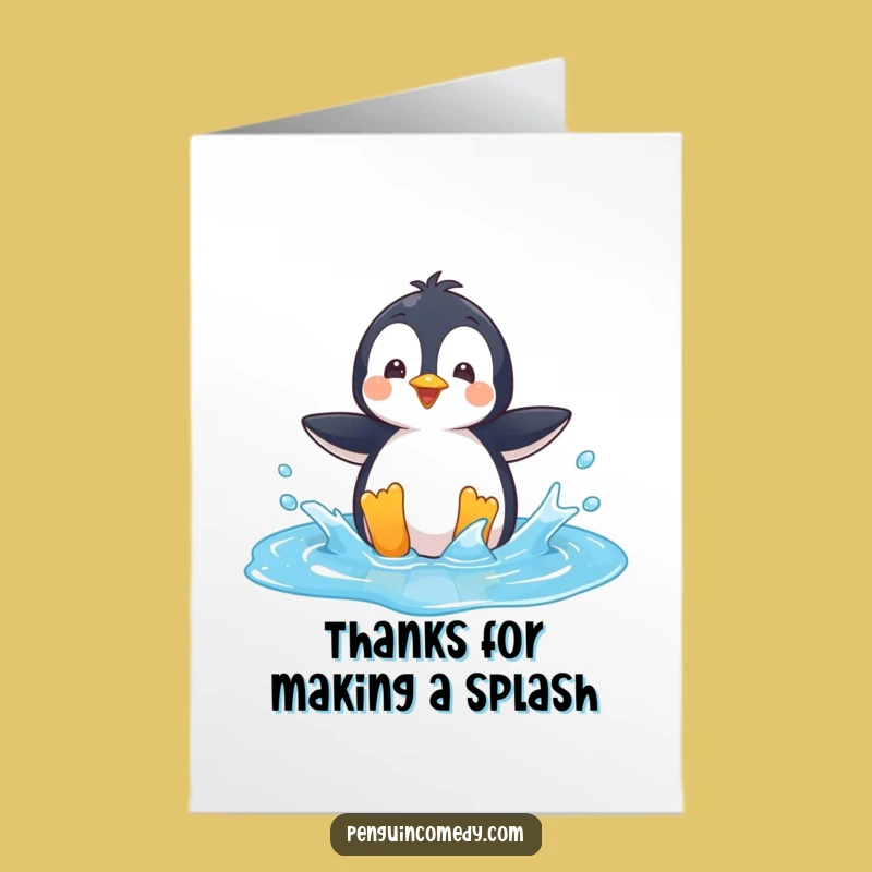 Free Printable Thank You Card: Penguin's Splash of Gratitude!