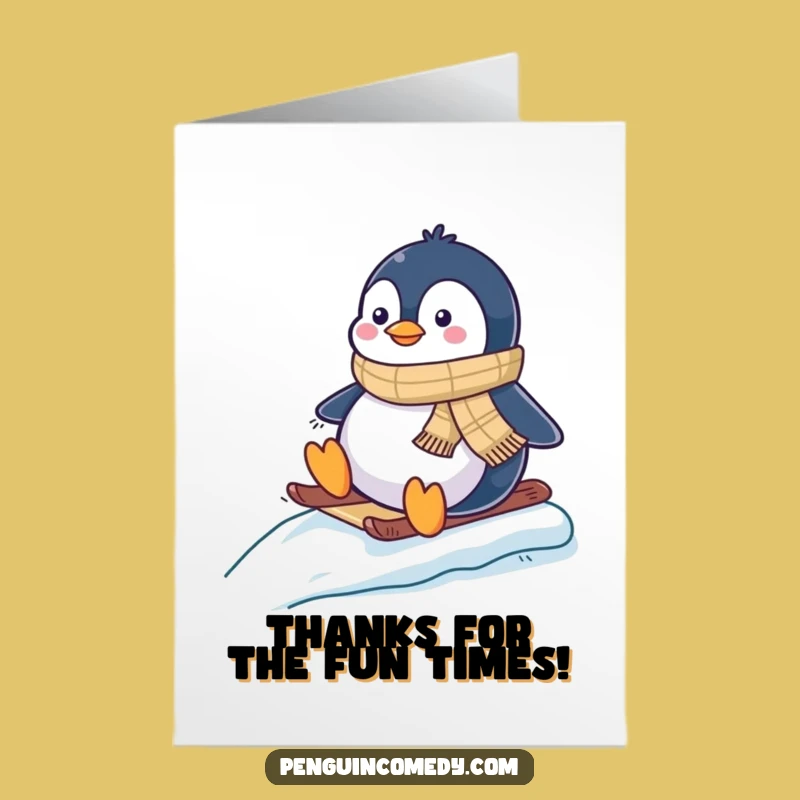 Penguin Thank You Card: Free Printable Arctic Gratitude for a Funny Downloadable Gift