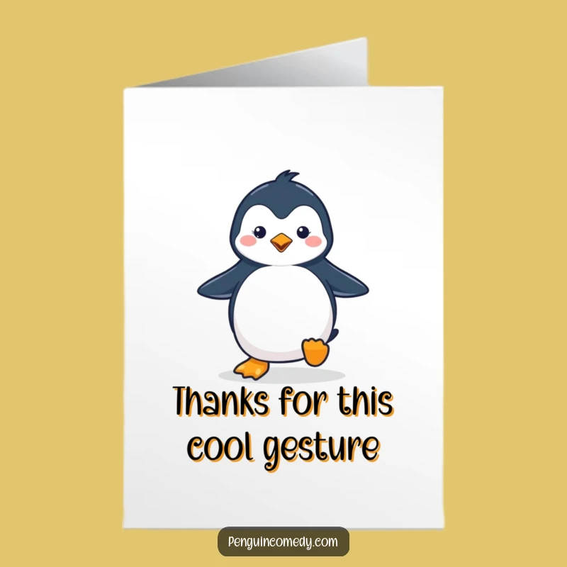 Free Printable Thank You Card: Waddling Penguin, Heartfelt Downloadable Thanks