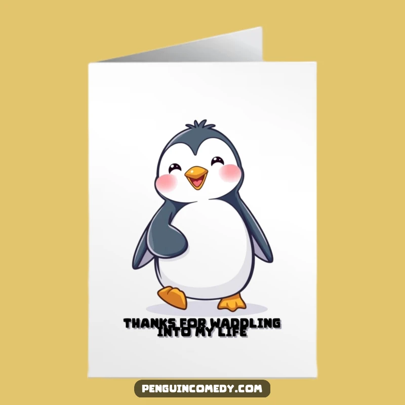 Free Printable Thank You Card: Penguin's Waddles Express Gratitude!