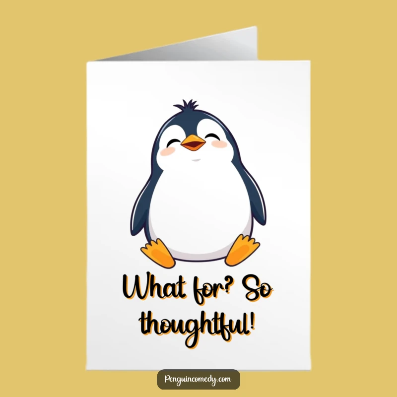 Free Printable Penguin Thank You Card: Giggling Downloadable Note of Gratitude
