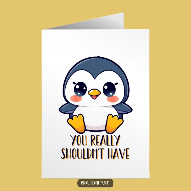 Free Printable Penguin Thank You Card - Surprised Reaction, Downloadable Gratitude