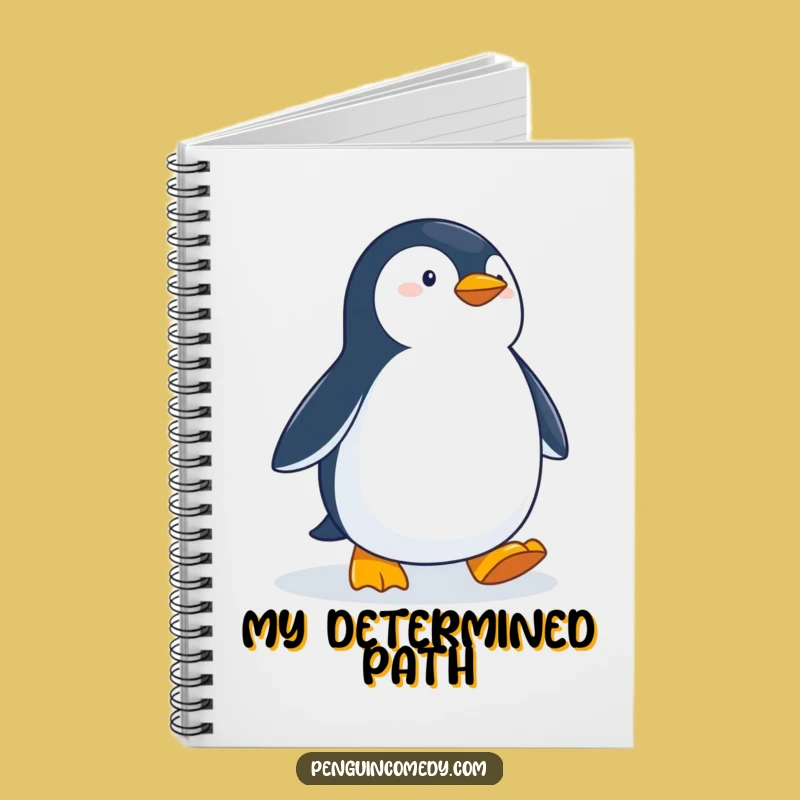 Funny Determined Penguin Notebook: Jot Down Goals with Purposeful Waddles