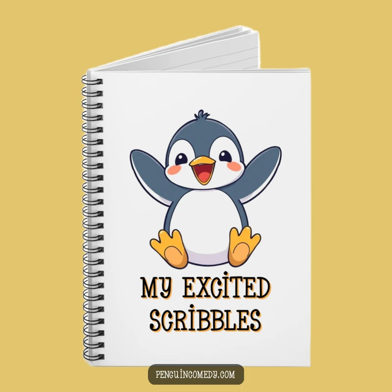 Funny Penguin Notebook - Excited Flippers Flapping Journal